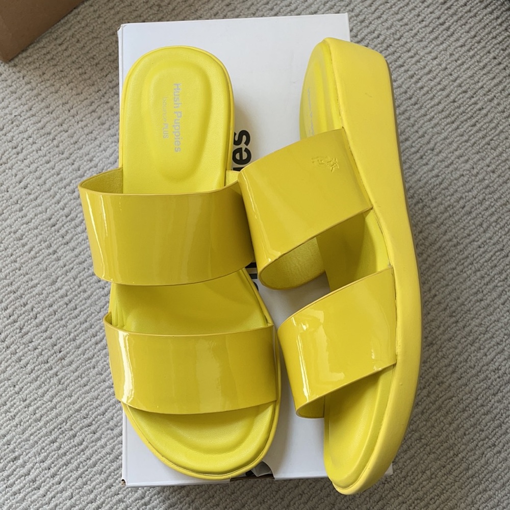 Hush Puppies Yellow Jelly Rubber Slide Sandals